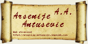 Arsenije Antušević vizit kartica